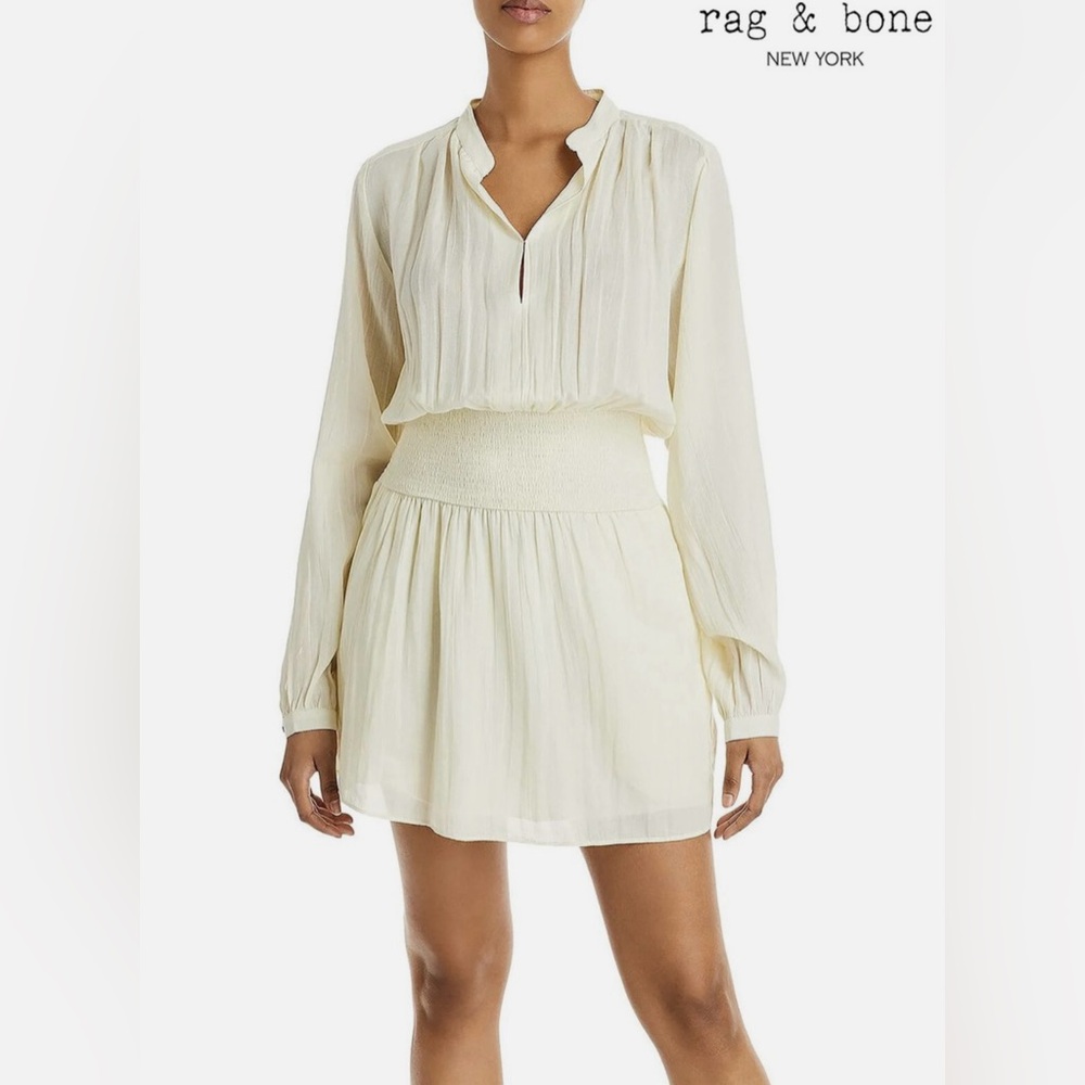 RAG & BONE CALISTA Women’s Mini Dress in Color Light Dove Size Large
